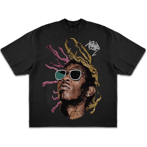 Vintage Y2K Rapper Graphic T-Shirt Retro Hip Hop Streetwear Tee Oversized 2000s Rap Music Inspired Shirt (US Alpha Small XX-Large Regular Regular THUGGER)