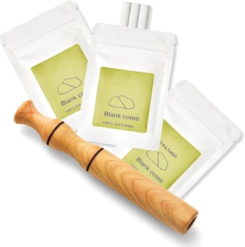 Aromatherapy inhaler, smoking cessation inhaler stick, natural wooden aromatherapy diffuser, with 3 packs of blank cotton cores, portable and reusable, suitable for home, office and travel