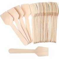 Einweg Holzlöffel,100 PCS Eislöffel aus Holz Holzlöffel Wegwerflöffel aus Holz Eislöffel Einweg Umweltfreundliches Mini Naturbesteck aus Naturholz