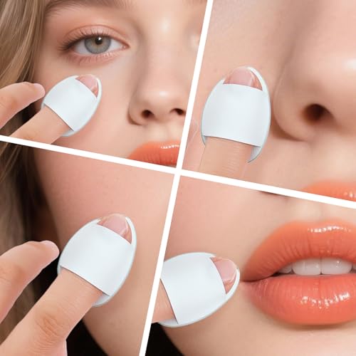 QSdywlyd 30 Pcs Mini Powder Puff & mini makeup sponge Set，with Storage Box - setting powder puff, Dual-Use (Dry/Wet) for Foundation, Concealer & Eyeshadow - Soft.Finger powder puff&makeup puff， Makeup Sponge