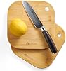 Tabla de cortar mini para el hogar, tabla de frutas pequeña de madera de bambú sólida para bebé, dormitorio, set de 2 4