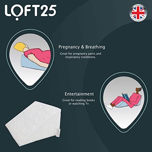 Loft 25® Flex Foam 2 Way Bed Wedge | Removable Quilted Cover | Comfort and Support | Made in the UK