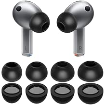 Galaxy Buds 3 Pro Memory Foam Tips Earbud, 4 Pairs Replacement Comfortable No Silicone Pain Noise Isolation Compatible with Samsung Galaxy Buds 3 Pro/Galaxy Buds 4 Pro - Black S/M/L/XL