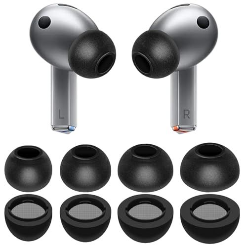 IiEXCEL Galaxy Buds 3 Pro Memory Foam Tips Earbud, 4 Pairs Replacement Comfortable No Silicone Pain Noise Isolation Compatible with Samsung Galaxy Buds 3 Pro/Galaxy Buds 4 Pro - Black S/M/L/XL by IiEXCEL - Used condition - US$8.99