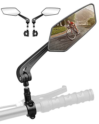 Cuncui 2Pcs Bike Mirror, Bike Mirrors Handlebar Rearview Mirror, Adjustable Rotatable Bicycle Mirrors For Handlebars. (Black) #TOP7