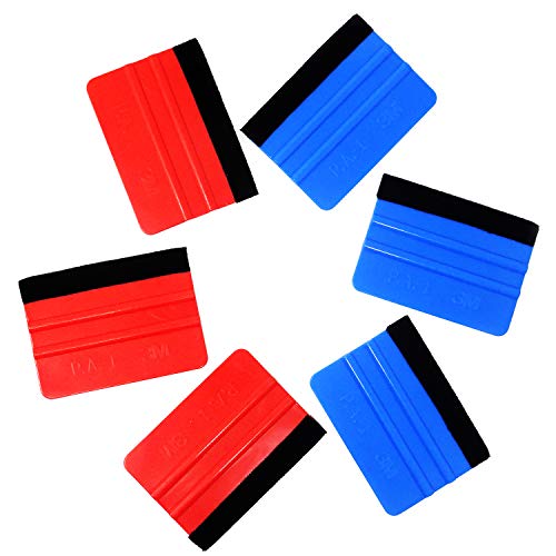 Image of Honbay 6PCS Plastic Felt Edge Squeegee Plastic Scraper Decal Applicator Car Wrapping Tool Kits for Car Vinyl Wrap, Window Tint, Wallpaper, Decal Sticker Installation