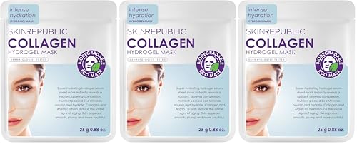 Image of Skin Republic Collagen Hydrogel Face Mask, For Younger Looking Skin, Reveals a Radiant Complexion, 25g (Pack of 3)