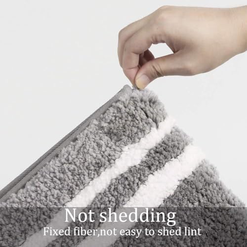 Uphome Bathroom Runner Rug Gray Non-Slip Long Bath Mat Soft And Water Absorbent Bath Rug Machine Washable Fluffy Microfiber Floor Mats For Bathroom Tub Sink Shower,18X47 Inch thumb #5