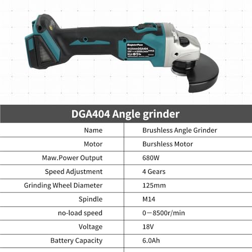 Amoladora angular multiusos de 18V con motor Brushless eficiente 7