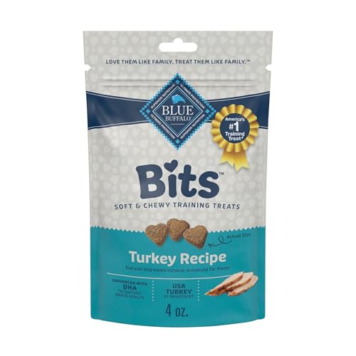 Blue Buffalo Blue Bits Natural Soft-Moist Training Dog Treats, Turkey Recipe 113g Bag, (Pack of 1) image 1