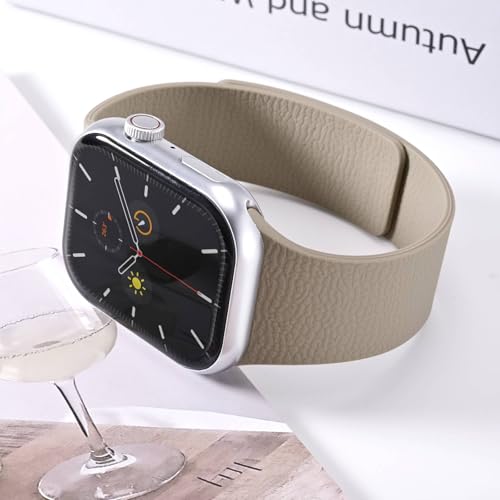 MABEKS Magnet Silicone Watch Band Compatible with Apple Watch Series 11 10 9 8 7 6 5 4 3 2 1 SE, Sporty Strap for Men Women (Size: 38mm 40mm 41mm 42mm; Color: Stone) by MABEKS - Used condition - Image 7