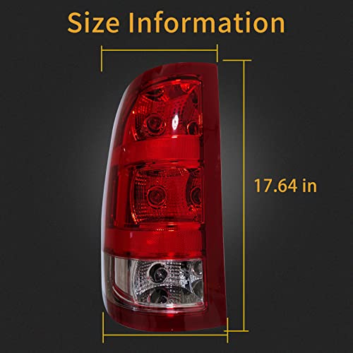 Mikafex Left Driver Side Tail Light Assembly Compatible With 2007-2013 Gmc Sierra 1500 2500Hd 3500Hd Rear Taillight Tail Lamp Brake Lamp With Bulb Inside,Replace# Gm2800208. #TOP5