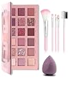 Just Tya | All-in-One Makeup Kit Set | with 18 -Shades Eyeshadow Palette, 5 Professional Makeup Brushes Set and Beauty Sponge | Complete Eye Makeup Solution | Gift Set gallery image