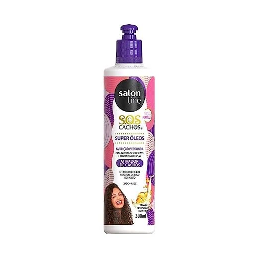 Salon Line, Ativador de Cachos, SOS Cachos, Super Óleos, Vegano - Para Cabelos Cacheados e Crespos, 300 ml