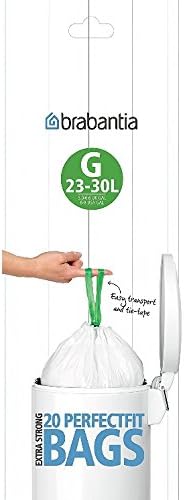 6 x Brabantia Bin Liner G, 23-30 Litre - 20 Bags