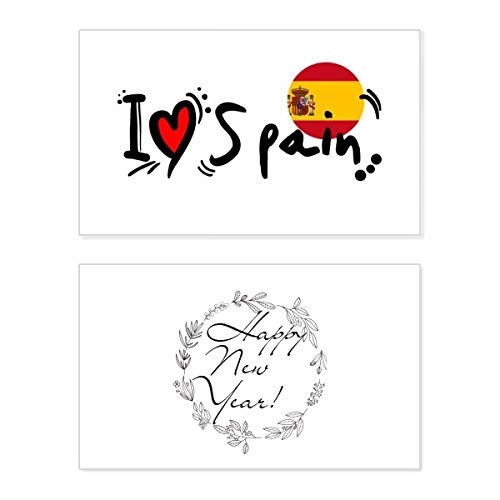 Tarjeta de felicitación de Año Nuevo hecha con un elegante diseño de corazón de recuerdo de España