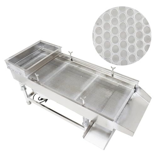 WYDDDARY Small Stainless Steel Linear Screen Electric Linear Sifter Machine Straight Vibrating Sieve Shaker 6mm Round Hole Mesh Single Layer Single Motor 110V