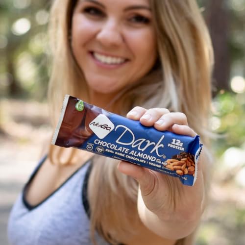Image of NuGo Dark, Almond w /Sea Salt, 12g Vegan Protein Bar, Gluten Free, 12 count
