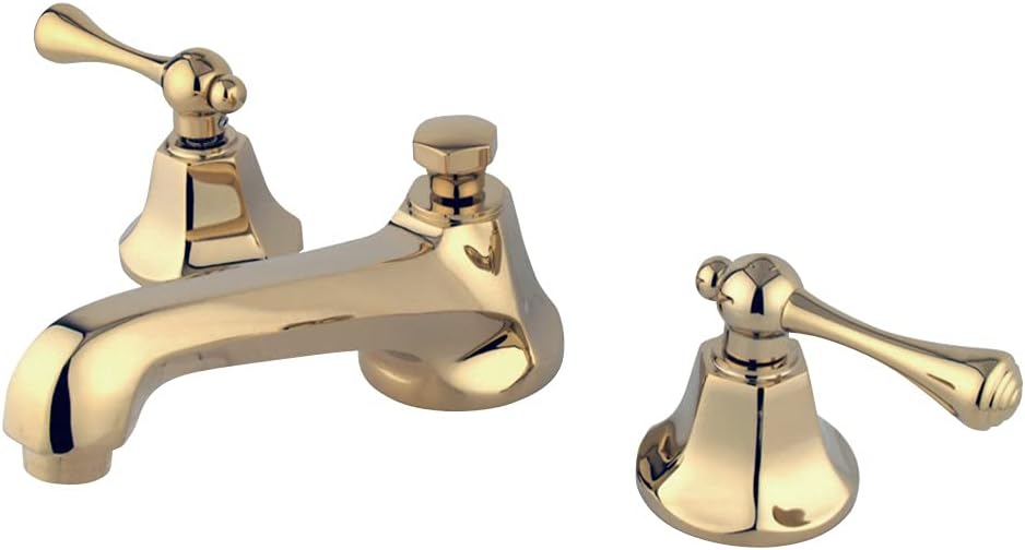 Kingston Brass KS4461BL Metropolitan Widespread Lavatory Faucet with Metal lever handle, Polished Chrome