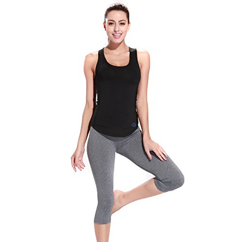 DECDEAL mulheres sem mangas costas nadador estampa camisa esporte para Yoga Gym Yoga elegante colete