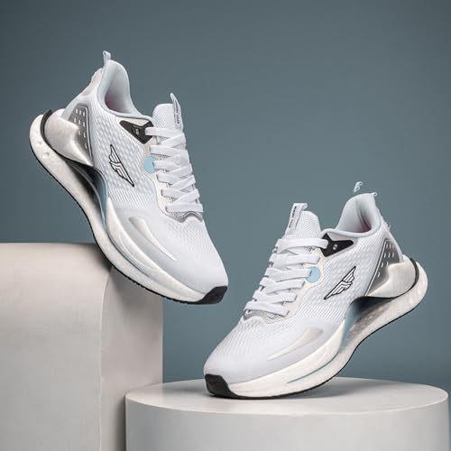 Image of Red Tape Women's Sneakers White Blue Mesh Round Lace-Up Easy Movement