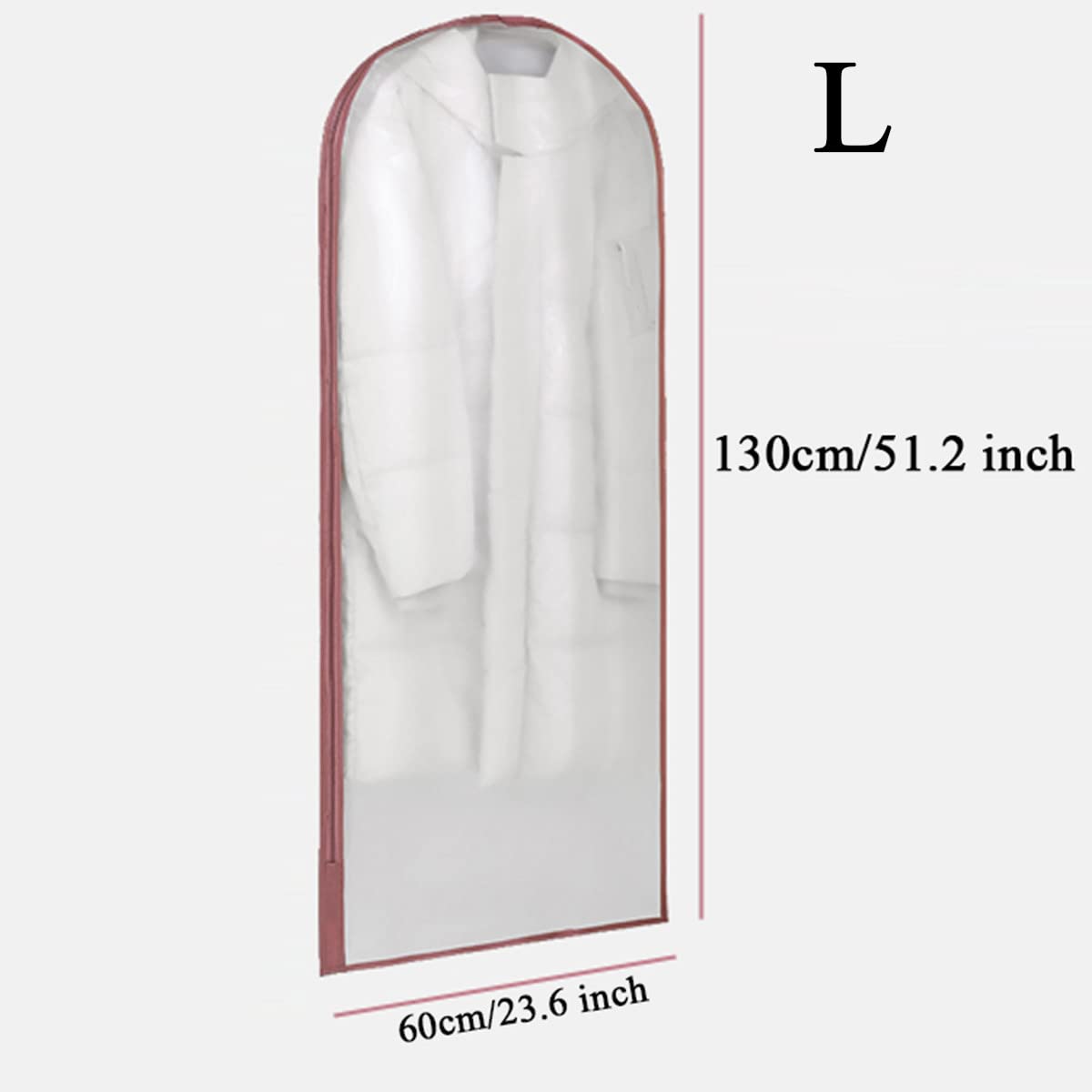 Borse per Indumenti da Viaggio per Appendere i Vestiti Borse per Abiti traslucidi con Cerniera Completa (Set di 5) Copertura Antipolvere Traspirante per Armadio Guardaroba,Grey-L