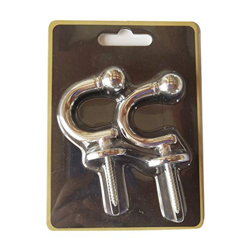 Round Head Curtain Hooks,Wall Mounted Tieback Tassel Holder,Window Drapery Tiebacks Hooks Clothes Coat Hat Towel Hanger Holder, Set Of 2，Silver #TOP7