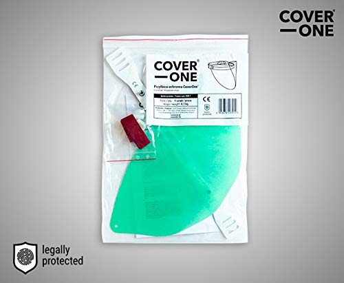 CoverOne - Visera Facial, Mascarilla Protectora Completa. Protector Facial Transparente Ajustable de Plástico Ligero para Protección (100)