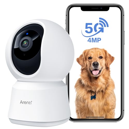 ARENTI 5G Indoor Security Camera, 4MP Pet Camera with Speaker for Dog/Cat, Baby Monitor with Phone App, Dual-Band WiFi, Auto Tracking, Super Night Vision, 2-Way Talk, Cloud & SD Card Storage(P2Q) by ARENTI - Used condition - US$26.55