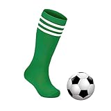 Zando Green Soccer Socks Youth Baseball Cotton Knee High Sport Kids Football Athletic Socks Girls Outdoor Sport Tube Halloween Christmas 1 Pack Green 6-9 Years