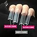 XXXL No C Curve Square Nail Tips - WOWITIS 504 Pcs 3XL Extra Long Flattened Tappered Square Fake Nail Tips Clear Half Cover Flat None C Curve Acylic Nail Tips for Women Girls Nail Salon with Case