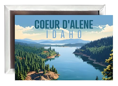 Imán decorativo souvenir Coeur D'Alene Idaho 2.5x3.5 pulg miniatura 1