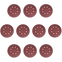 Utoolmart 10Pcs 7 Inch 8 Hole Hook & Loop Discs, 120 Grit Sanding Discs Flocking Sandpaper for Random Orbit Sander