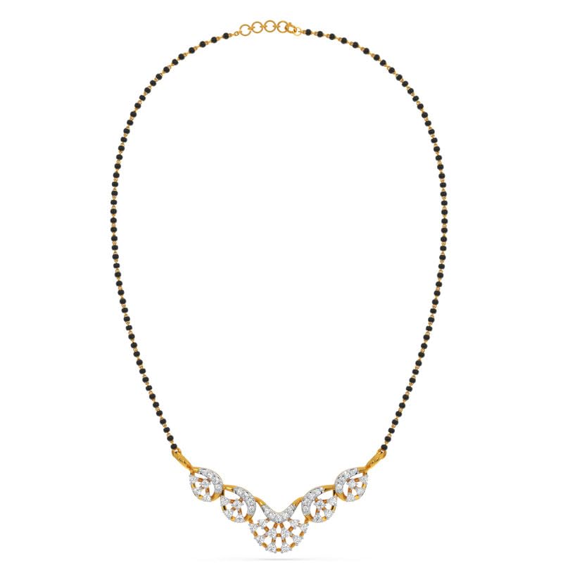 Image of KISNA JEWELS 14KT|18KT BIS Hallmark Pure Gold and Diamond Mangalsutra For Women