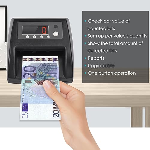 Daconovo Mini Detector UV de Notas Falsas Contador de Dinheiro EUR Detecção Automática de Dinheiro p