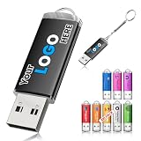 512MB 100Pcs Custom Personalized USB 2.0 Flash Drive Bulk, Customized Thumb Drives with LED Indicator, Engraved/Printed Your Logo & Text on Double-Sided for Government/School/Company Ads/Photography