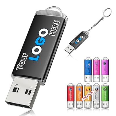 512MB 100Pcs Custom Personalized USB 2.0 Flash Drive Bulk, Customized Thumb Drives with LED Indicator, Engraved/Printed Your Logo & Text on Double-Sided for Government/School/Company Ads/Photography
