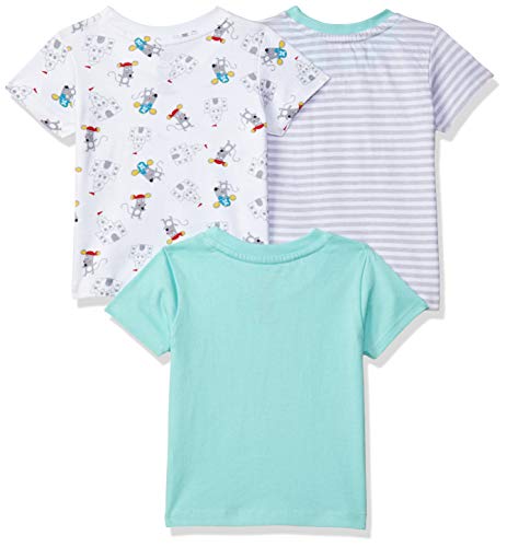 Image of miniklub Boys Pack of 3 Printed Round Neck Pure Cotton T-Shirts