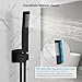 Baetuy Black Shower Faucet Set, Rainfall Shower System with Square Shower Head and Handle Set, Wall Mounted Shower Fixtures, Shower Valve and Trim Kit 12 inch Matte Black