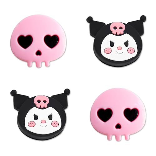 PERFECTSIGHT Switch Silicone Thumb Grip Caps, Joystick Cover Compatible with Nintendo Switch/OLED/Switch Lite,4PCS (KRM+Skull)