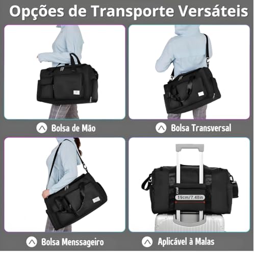 Bolsa Impermeável De Viagem E Academia Sport Com Bolso Alça Lateral, Mochila com 30L Capacidade, Ide