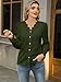 LUXVEER Lace Tops for Women Dressy Casual Blouses Puff Long Sleeve V Neck Button Down Business Work Shirts Deep Green S