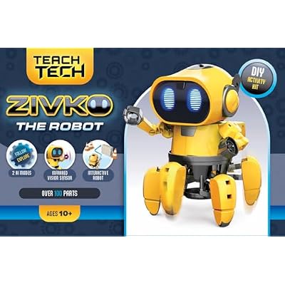 Elenco Teach Tech Zivko The Robot, Interactive A/I Capable Robot with Infrared Sensor, STEM Learning Toys for Kids 10+, includes Assembly Parts