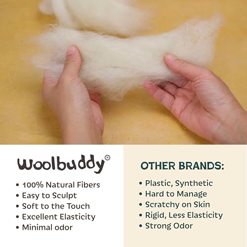 Woolbuddy Wool Roving Kit – 24 Assorted Corriedale Colors with Felting Guide – Premium Corriedale Wool for Needle & Wet Felting, Holiday Crafts & Handmade Gifts – Natural Eco Wool Refill Set