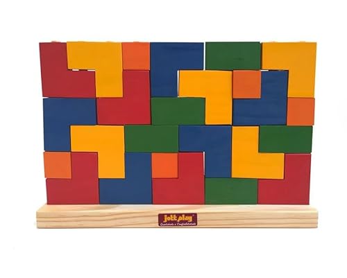 Blocos De Encaixe Vertical Em Madeira 25 Peças Montessori