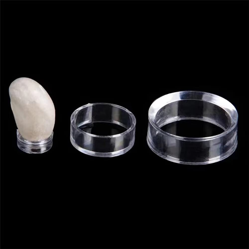 (48 PZ) Supporto per sfere,supporto per sfere con anello trasparente,espositore rotondo per palline da golf, baseball, softball, palline da tennis,sfere,biglie,collezioni, (piccolo, medio, grande)