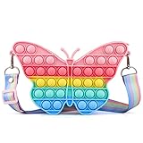 Pop Purse for Girls, Butterfly Pop On Its Shoulder Bag Fidget Purse Toys Push It Bubble Crossbody...