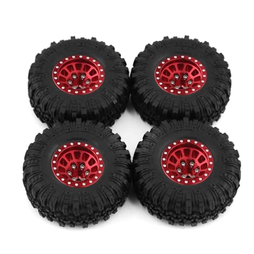 RC�A�b�v�O���[�h�X�y�A�p�[�c For TRX4M For SCX24 For FMS For FCX24 1/18 1.0 �C���`�A���~�z�C�[���S���^�C���Z�b�g RC �N���[���[ 4 �I�t���[�h�^�C���A�Z���u��(Red,Size 4)