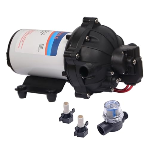 Image of DC 12V Water Pump, 5.5GPM 70PSI On Demand RV Water Pump, 7A Self Priming Diaphragm Water Pump, WKQ Marine & Fresh Water Pump with Pressure Switch for RV Boat Camper Caravan