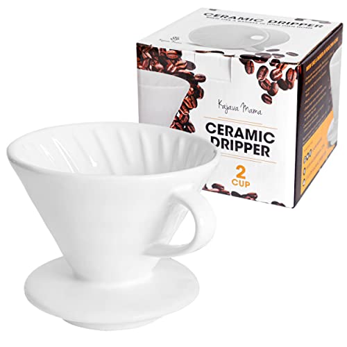 Comparison: Best Starbucks Pour Over Ceramic 9 Kajava Mama Pour Over Coffee Dripper - Ceramic Slow Brewing Accessories for Home, Cafe, Restaurants - Easy Manual Brew Maker Gift - Strong Flavor Brewer - V02 Paper Cone Filters - White, 2 Cup